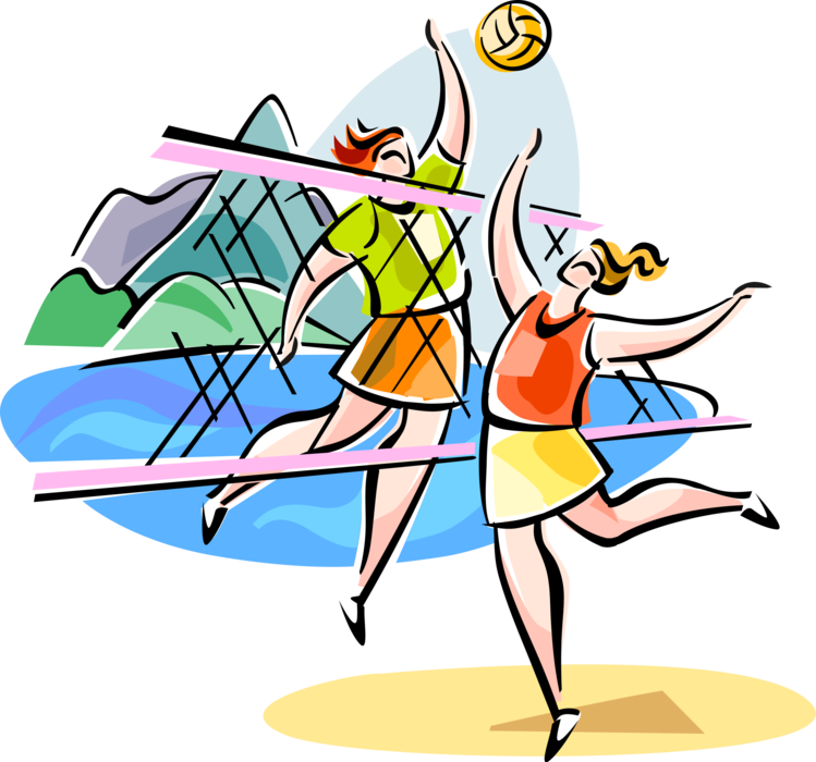 Vector Illustration of Brazilian Beach Volleyball Sport