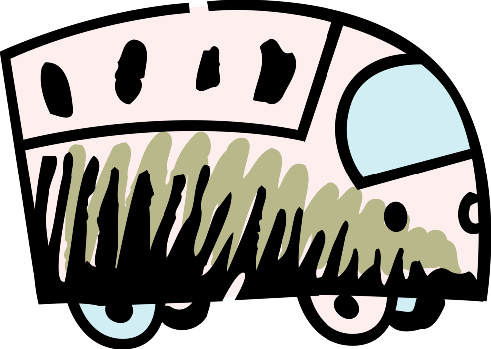 Vector Illustration of Urban Transportation Intercity Greyhound Passenger Tour Bus
