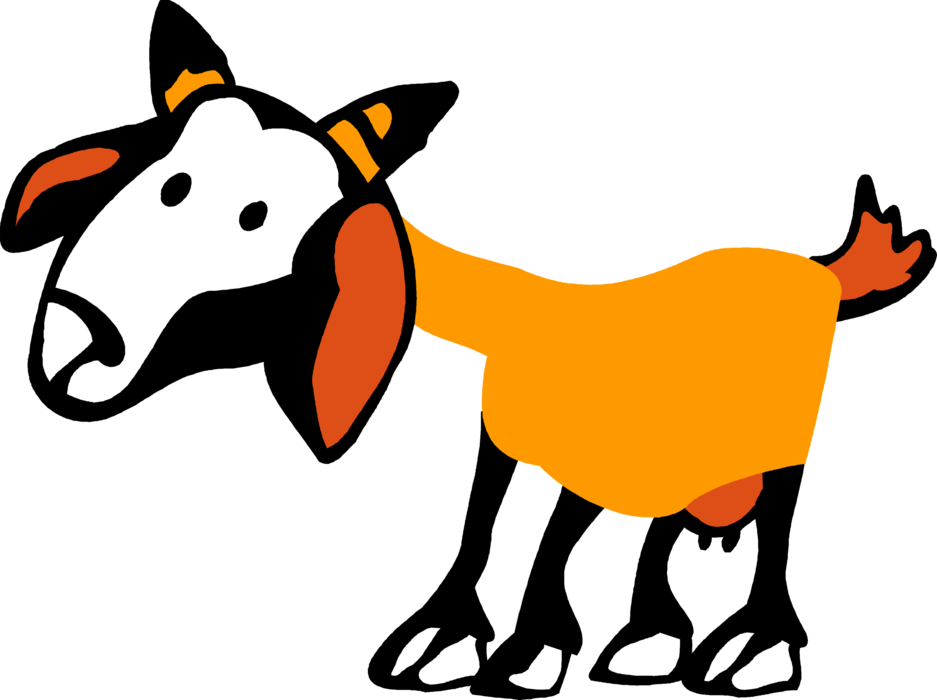 Vector Illustration of Domestic Farm Goat Livestock