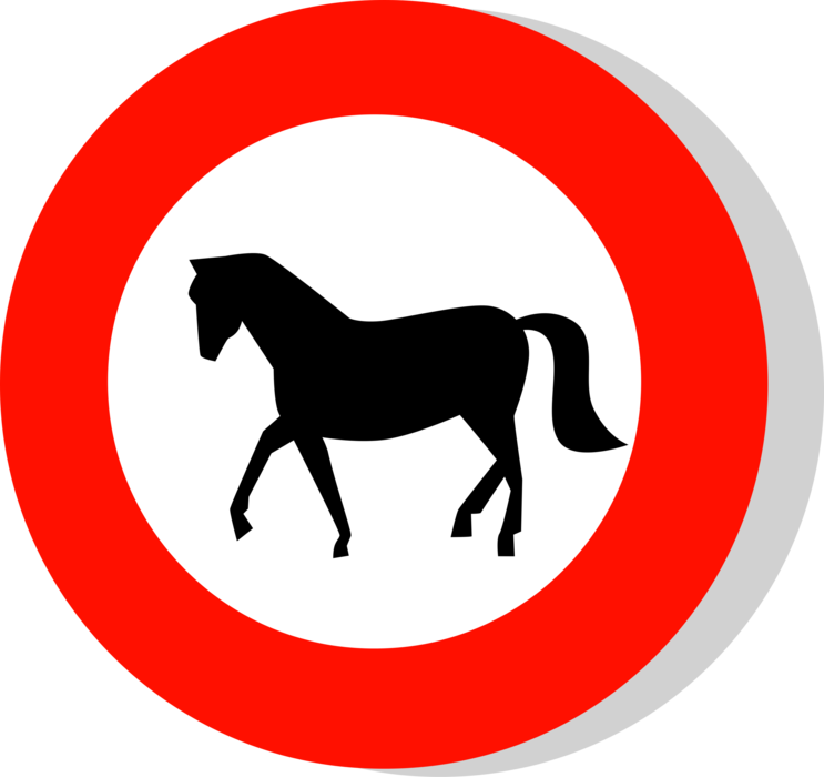 Vector Illustration of European Union EU Traffic Highway Road Sign, No Animals