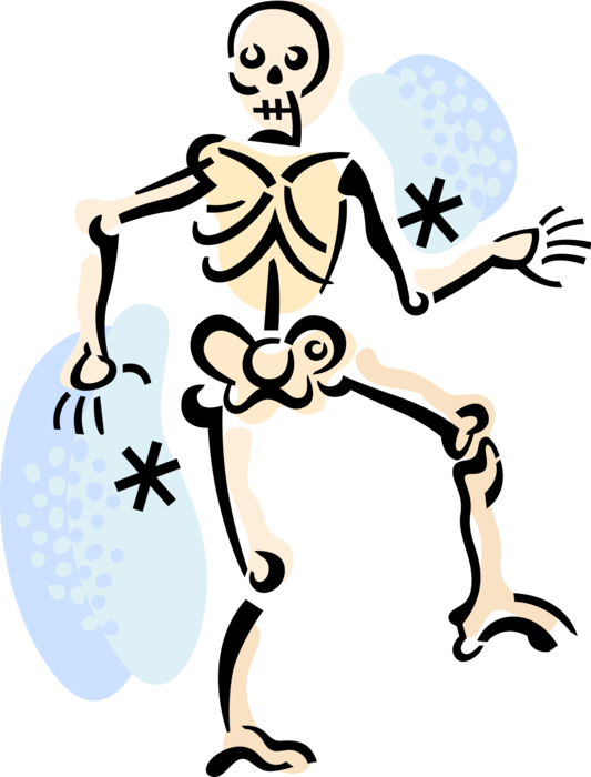 Vector Illustration of Halloween Skeleton Dances in Night of the Dead Día de Muertos