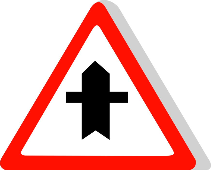 Vector Illustration of European Union EU Traffic Highway Road Sign, Intersection with Non Priority Road