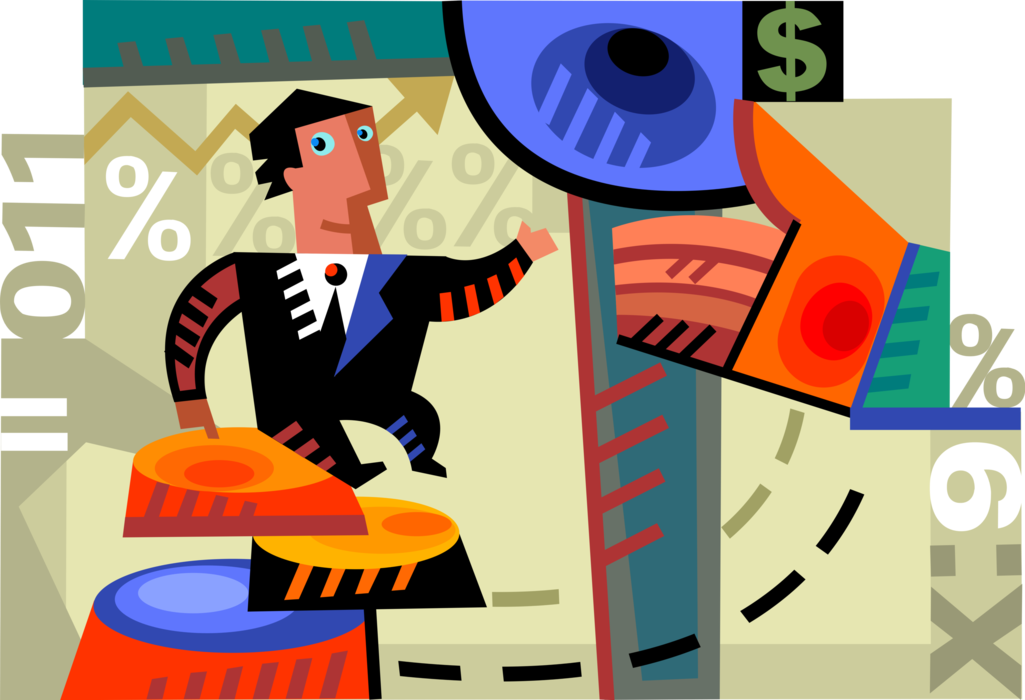 Vector Illustration of Businessman Receives Helping Hand from Corporate Management to Financial Goals
