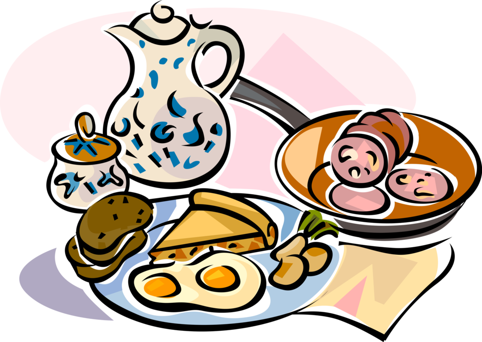 Vector Illustration of German Cuisine Breakfast
