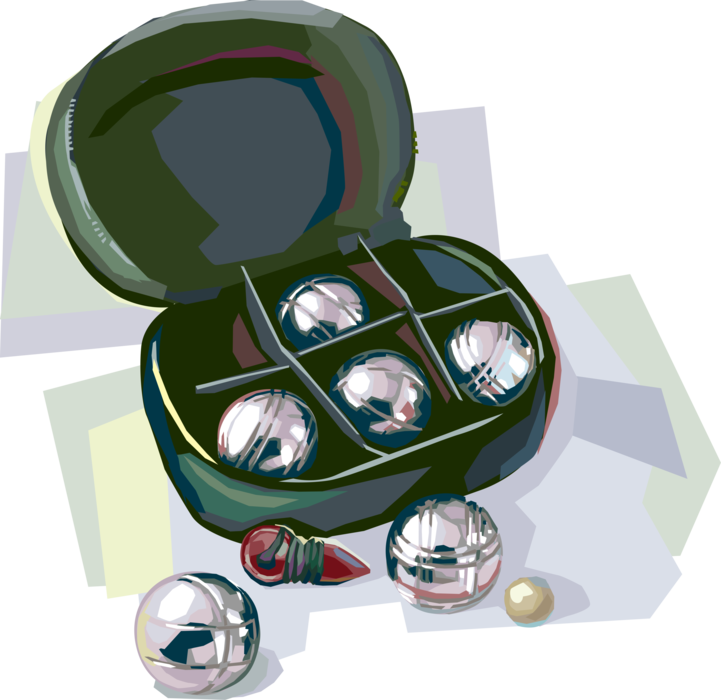 Vector Illustration of Outdoor Recreation Pétanque Boules-Type Game Set