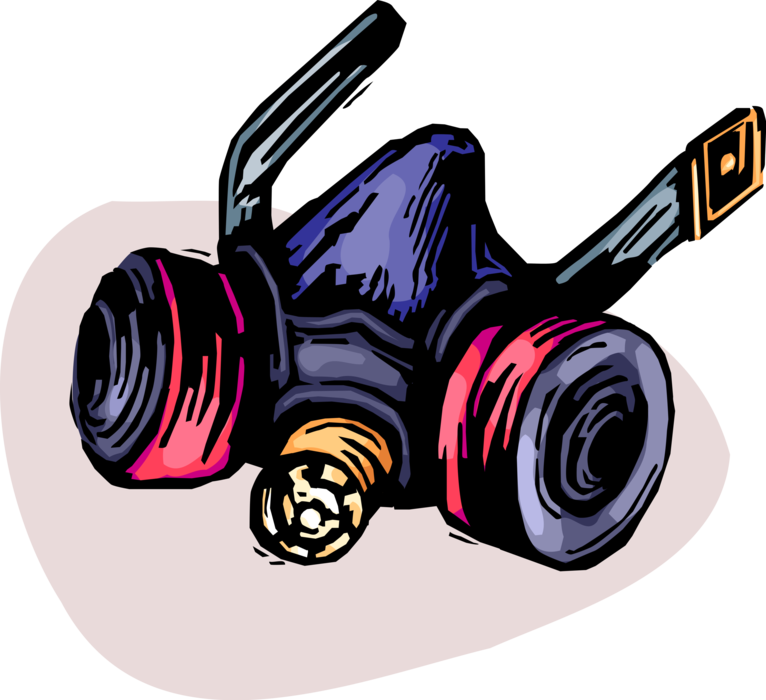 Vector Illustration of Emergency Safety and Security Gas Mask