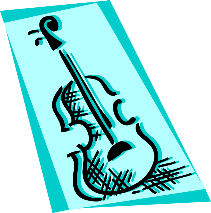 Vector Illustration of Violin or Fiddle Stringed Musical Instrument