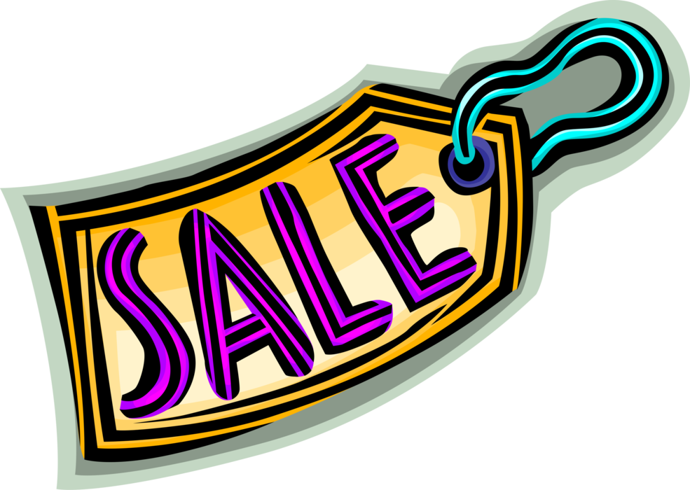 Vector Illustration of Merchandise Sales Price Tag Label or Tag That Shows Item Sale Price