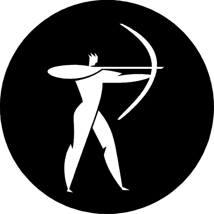 Vector Illustration of Archer with Archery Bow and Arrow