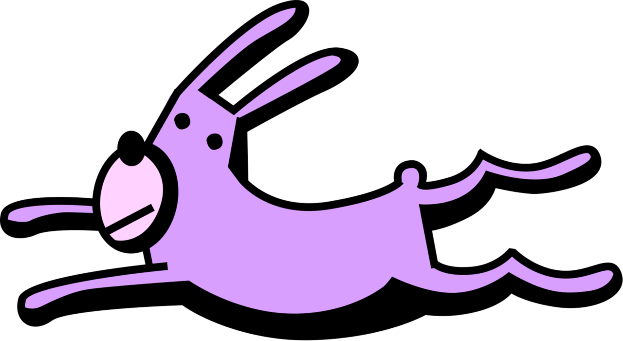 Vector Illustration of Pascha Easter Bunny Rabbit Running