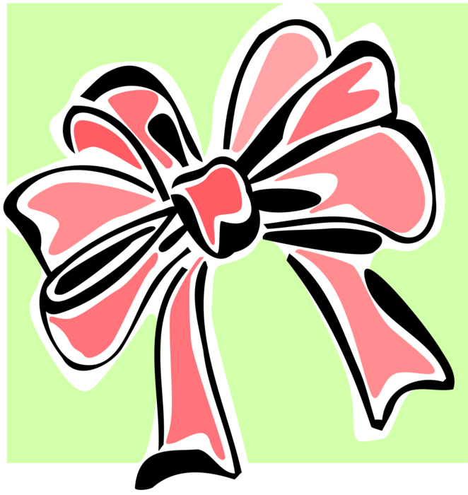 Vector Illustration of Red Ribbon Bow Decoration