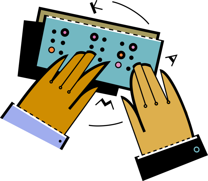 Vector Illustration of Hands Read Braille Tactical Writing System used by Blind or Visually Impaired