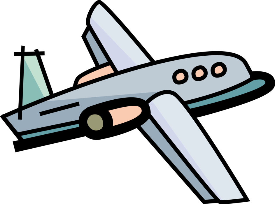 Vector Illustration of Commercial Airline Passenger Jet Aircraft Airplane