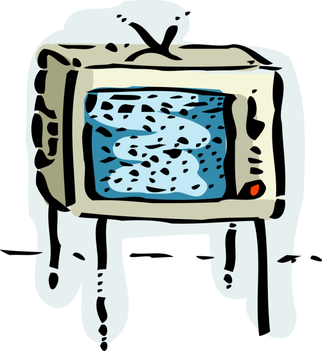 Vector Illustration of Old School Television TV Set Telecommunication Medium