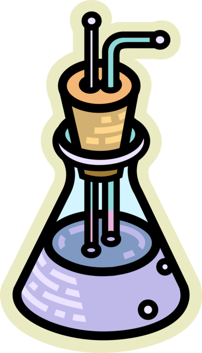 Vector Illustration of Laboratory Science Glassware Beaker Flask