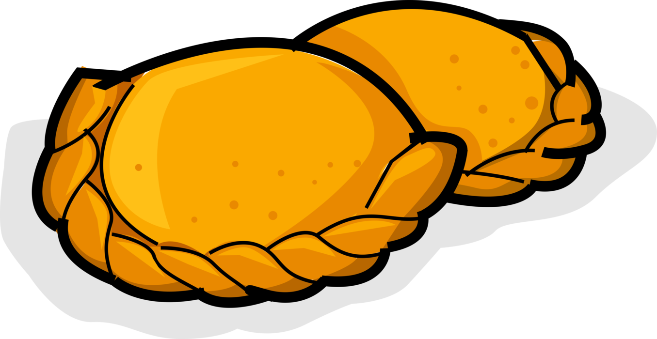 Vector Illustration of Baked Stuffed Pastry Emapanada Baking Pastries