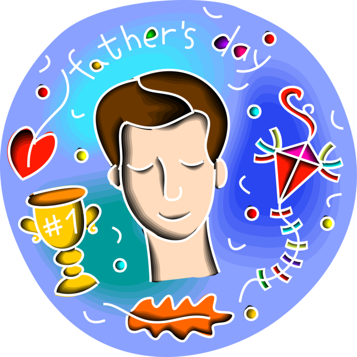 Vector Illustration of Father's Day Celebration with Number One Dad