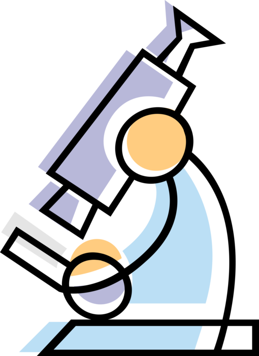 Vector Illustration of Microscope Instrument Sees Objects Too Small for Naked Eye