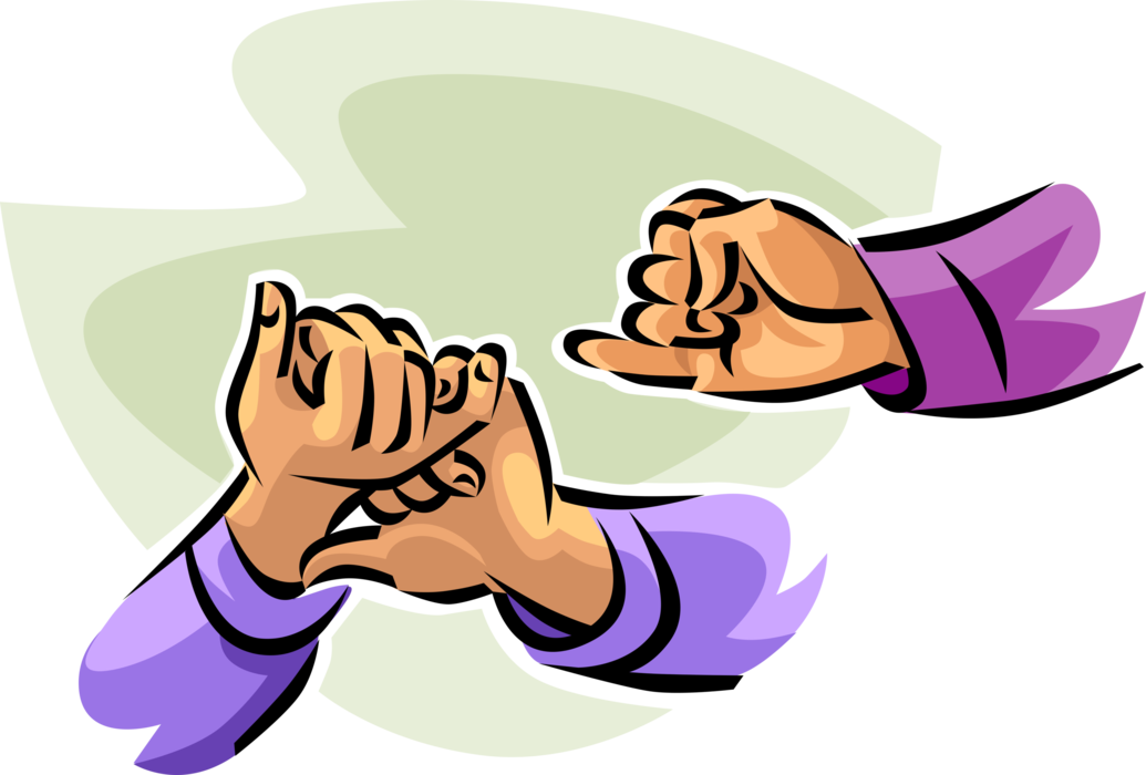 Vector Illustration of Hands with Manual Communication Sign Language