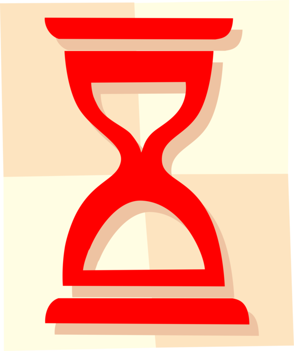 Vector Illustration of Hourglass or Sandglass, Sand Timer, or Sand Clock Measures Passage of Time