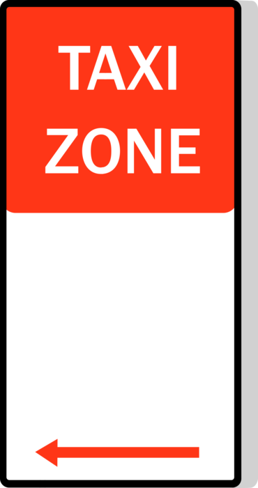 Vector Illustration of Australian Road Sign, Taxi Zone