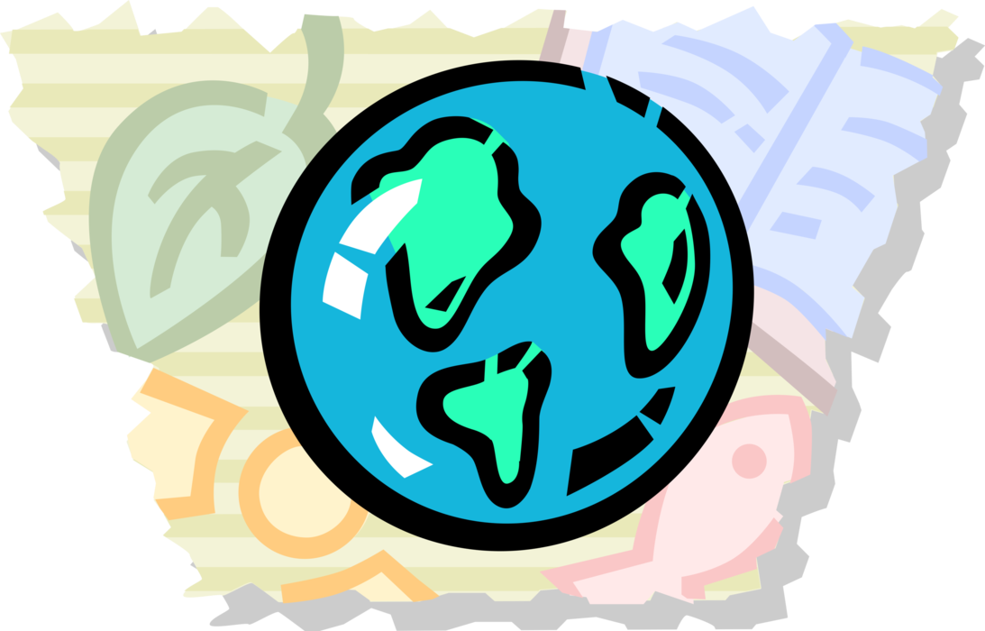 Vector Illustration of Planet Earth World and Environmental Sustainability