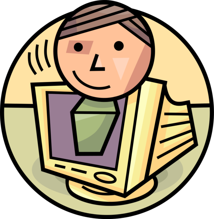 Vector Illustration of Anthropomorphic Access to Online Information via Internet