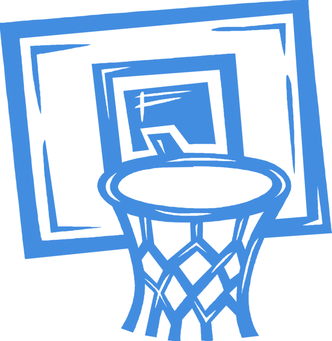 Vector Illustration of Sport of Basketball Game Net Hoop