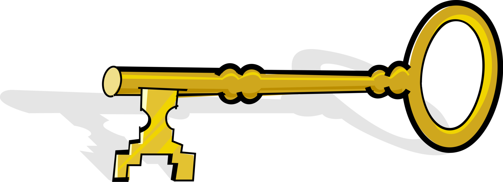 Vector Illustration of Skeleton Security Key Unlocks Padlock Locks