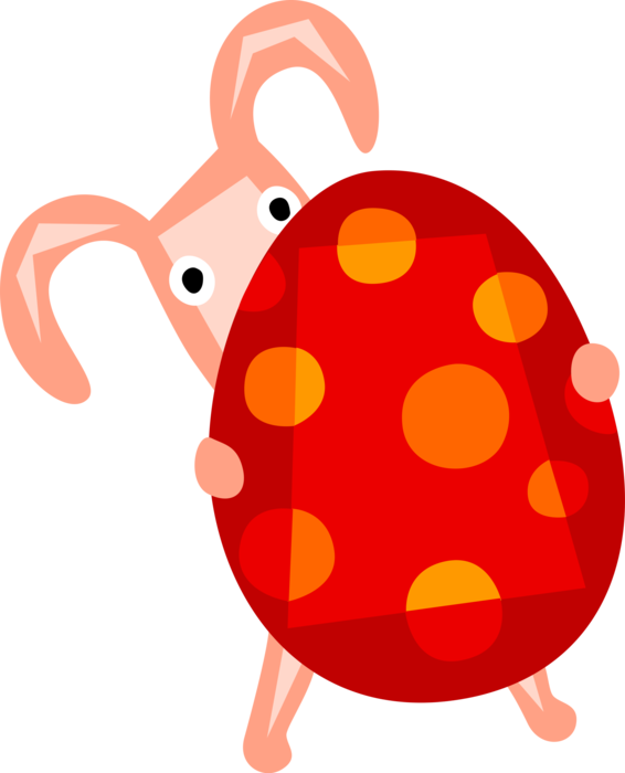 Vector Illustration of Easter Bunny Holding an Easter Egg Celebrate Resurrection of Jesus Christ