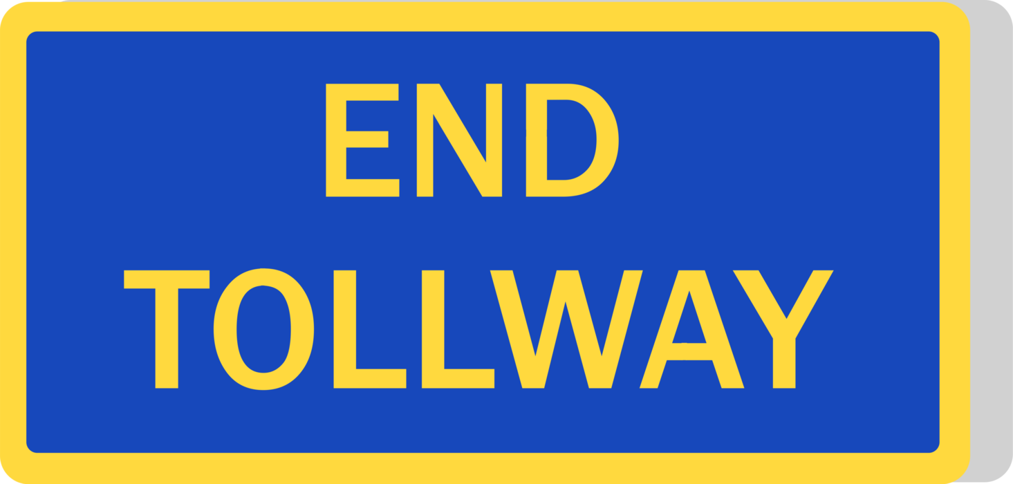 Vector Illustration of Australian Road Sign, End Toll Way