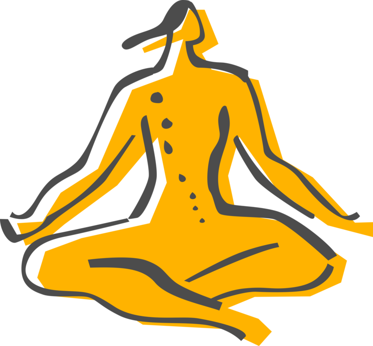 Vector Illustration of Yoga Physical, Mental, and Spiritual Discipline Originating in Ancient India