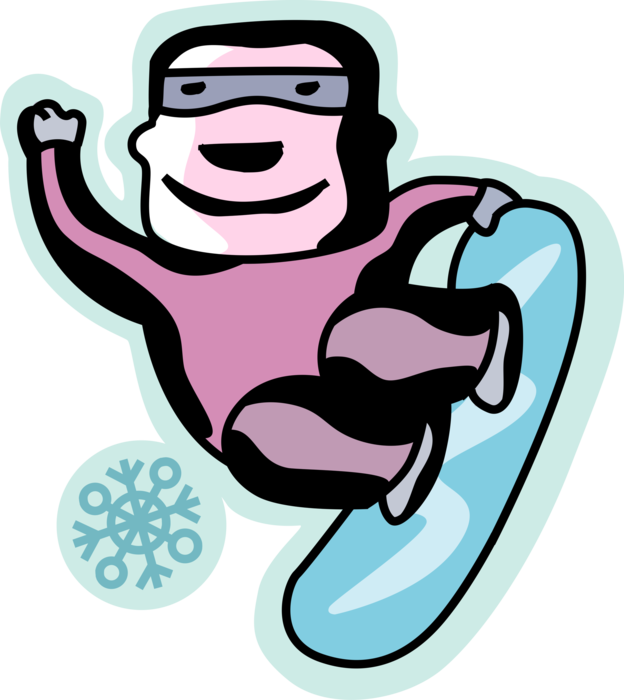 Vector Illustration of Snowboarder Shows Off Doing Snowboarding Tricks on Snowboard in Winter