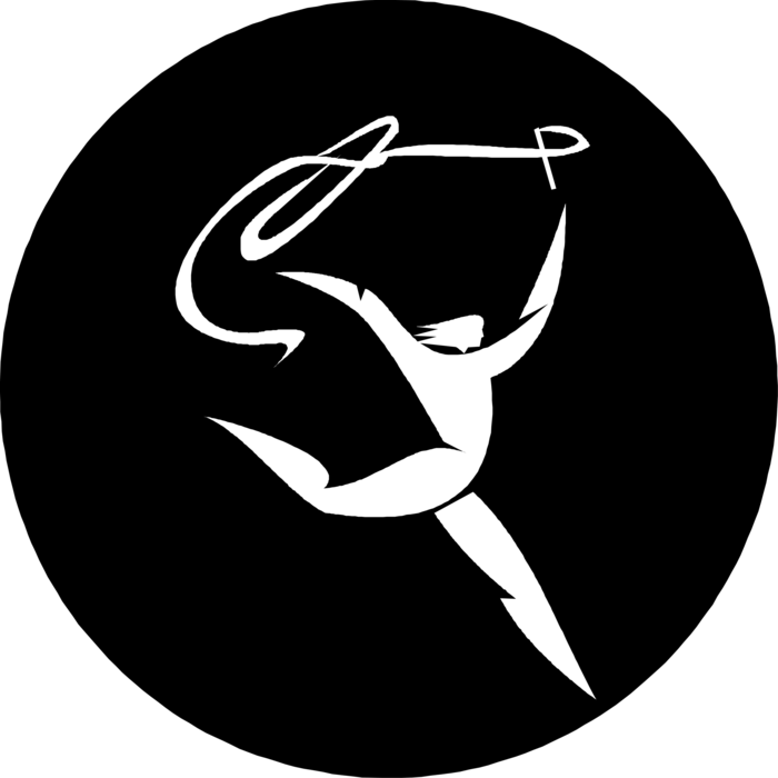 Vector Illustration of Gymnast in Choreographed Floor Exercise During Gymnastics Competition