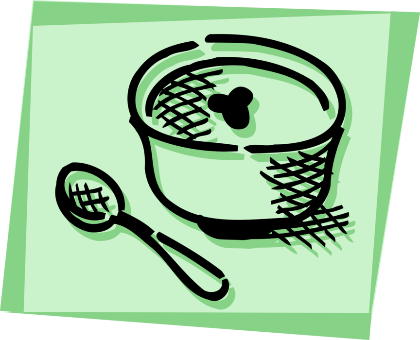 Vector Illustration of Soup Food Combines Meat, Vegetable Ingredients with Stock Liquids in Bowl with Spoon