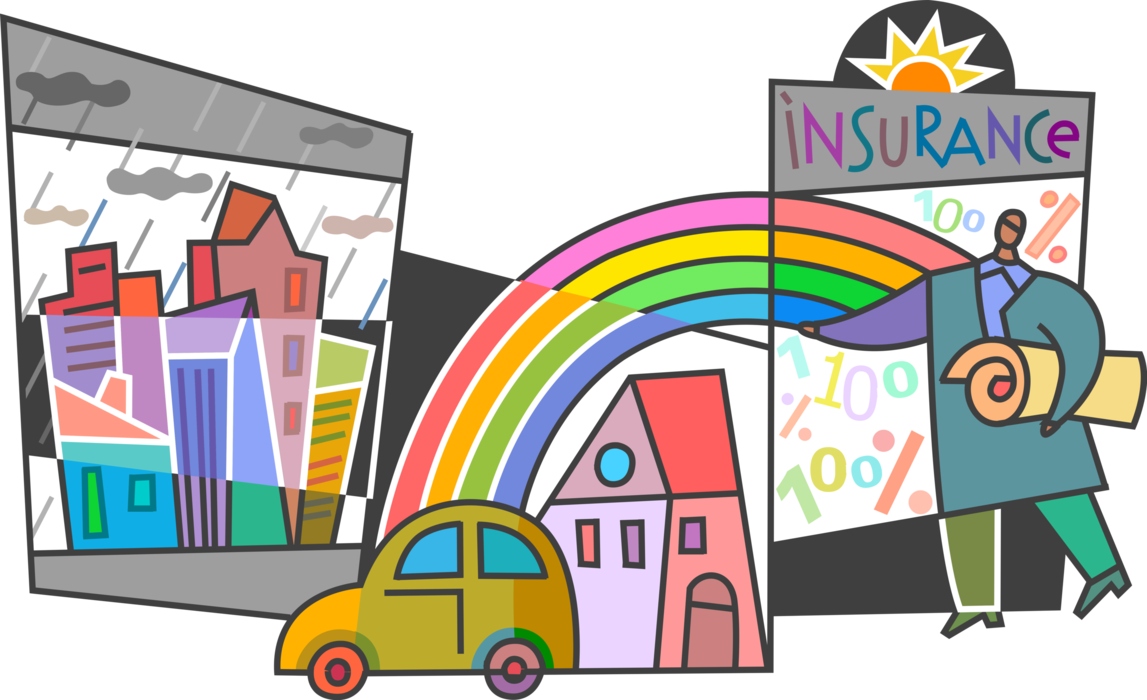 Vector Illustration of Insurance Industry Automobile Motor Vehicle Car Policy Provides Protection from Financial Loss