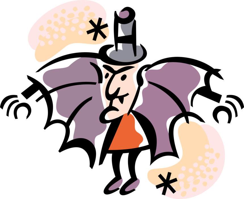 Vector Illustration of Halloween Dracula Vampire Fictional Monster