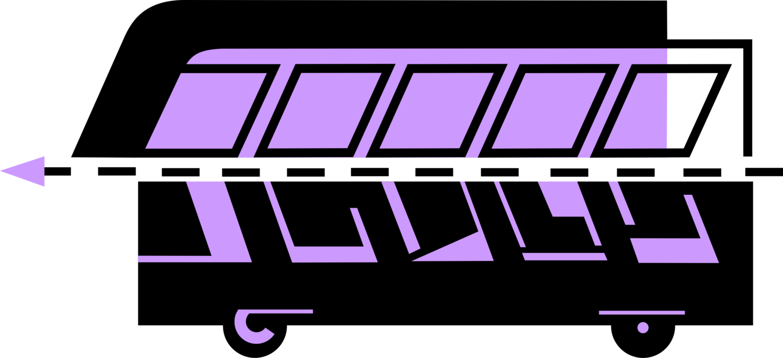 Vector Illustration of Intercity Greyhound Passenger Tour Bus Vehicle