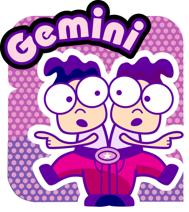 Vector Illustration of Astrological Horoscope Astrology Signs of the Zodiac - Air Sign Gemini The Twins