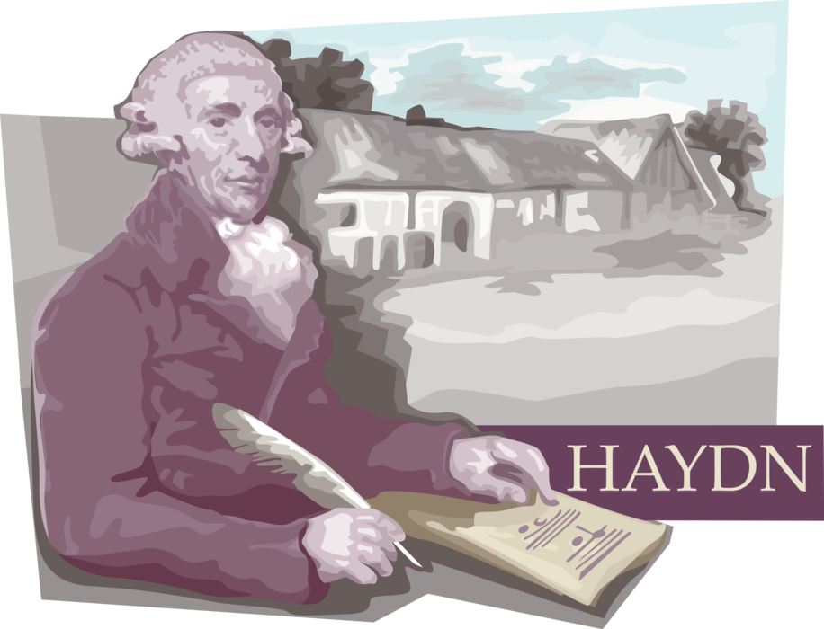 Vector Illustration of Franz Joseph Haydn, Austrian Composer of Classical Period