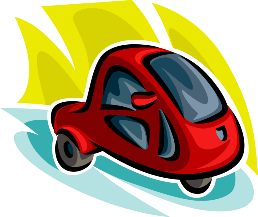 Vector Illustration of Energy Efficient Motor Car Automobile Vehicle