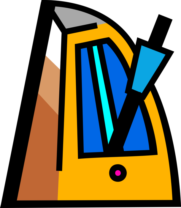 Vector Illustration of Musician's Metronome Helps Keep Steady Tempos
