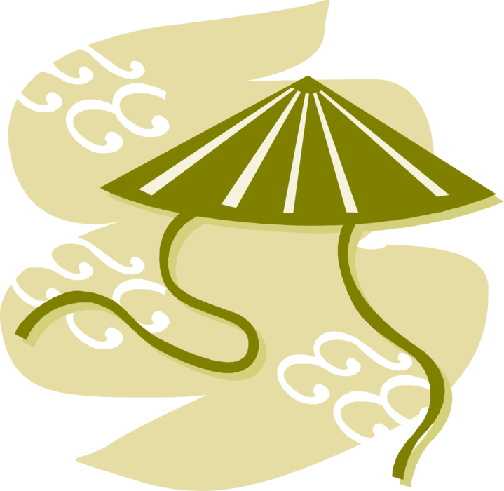 Vector Illustration of Japanese Peasant Hat Protects Against the Elements