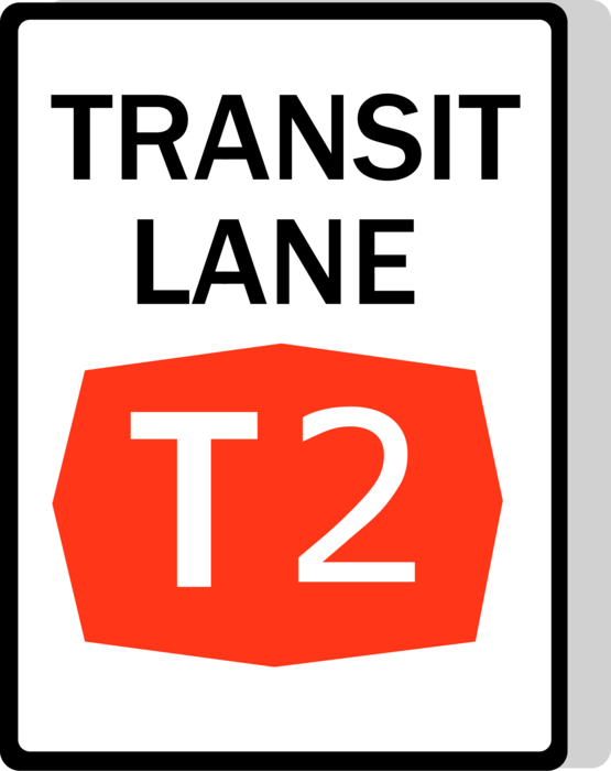 Vector Illustration of Australian Road Sign, Transit Lane