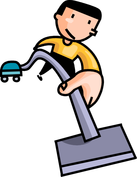 Vector Illustration of Cleaning and Vacuuming Carpets with Vacuum Cleaner