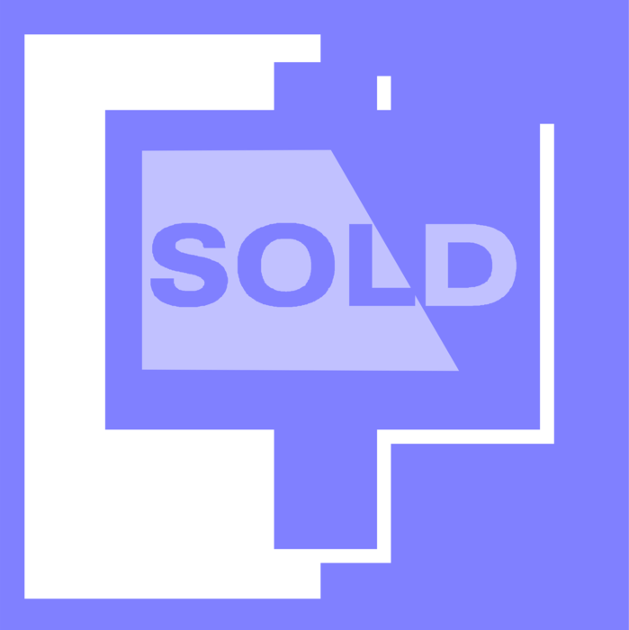 Vector Illustration of Residential Real Estate Sold Sign