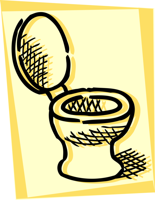 Vector Illustration of Toilet Sanitation Fixture for Disposal of Human Urine and Feces