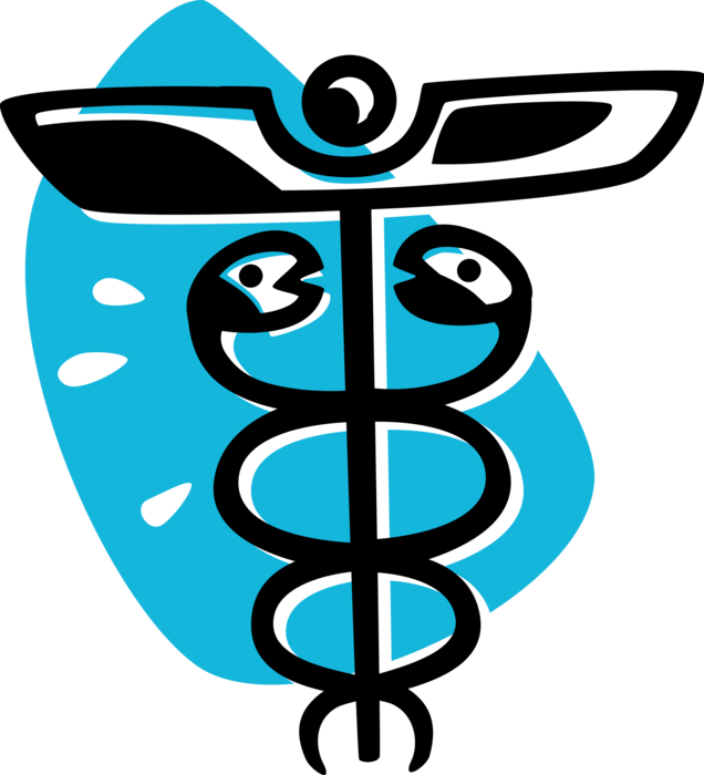 Vector Illustration of Caduceus Staff Entwined by Two Serpents Symbol of Health Care Organizations and Medical Practice