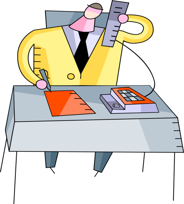 Vector Illustration of Businessman Takes Notes at Office Desk While Taking Customer Phone Call Inquiry at Work
