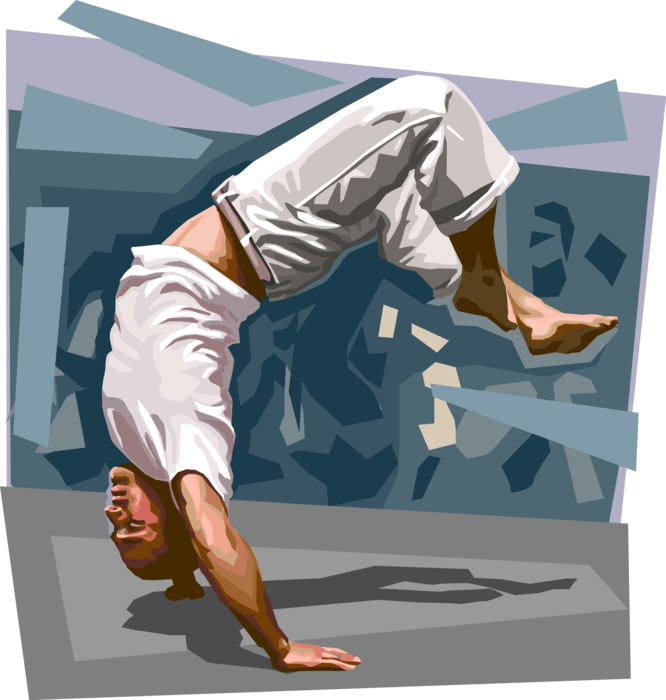 Vector Illustration of Brazilian Capoeira Brazilian Martial Arts Developed by Slaves